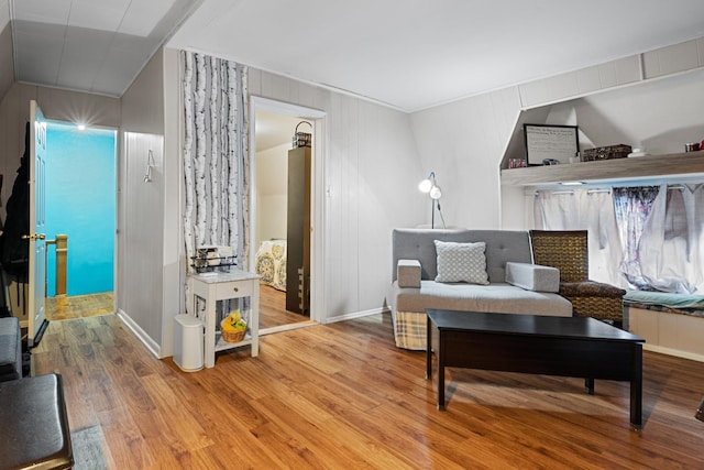 living room with wood-type flooring