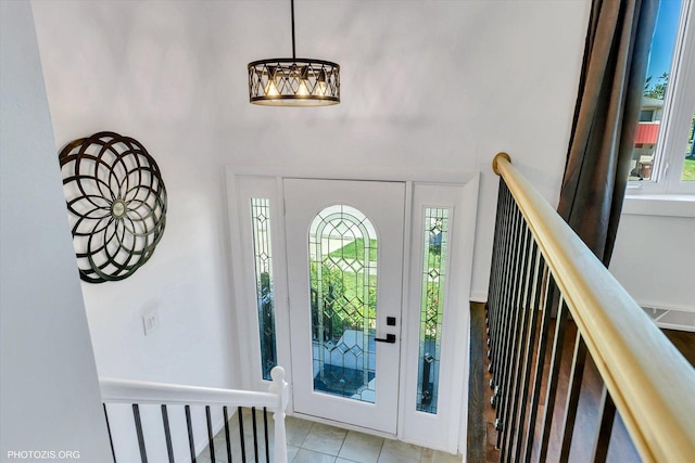 view of tiled entrance foyer