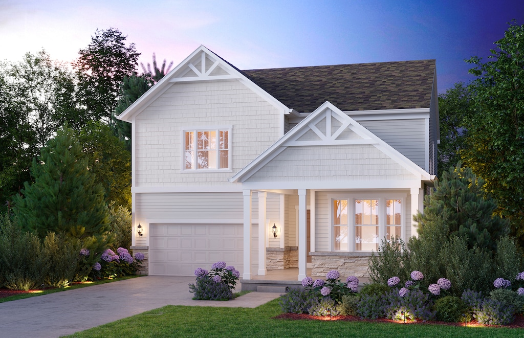 craftsman-style house with a garage