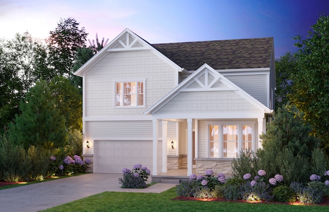 craftsman-style house with a garage