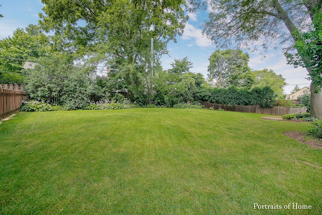 view of yard with fence