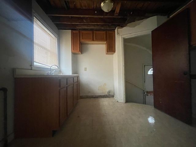 kitchen with wooden ceiling