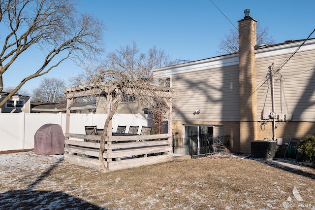 exterior space featuring central AC unit