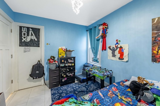 view of tiled bedroom