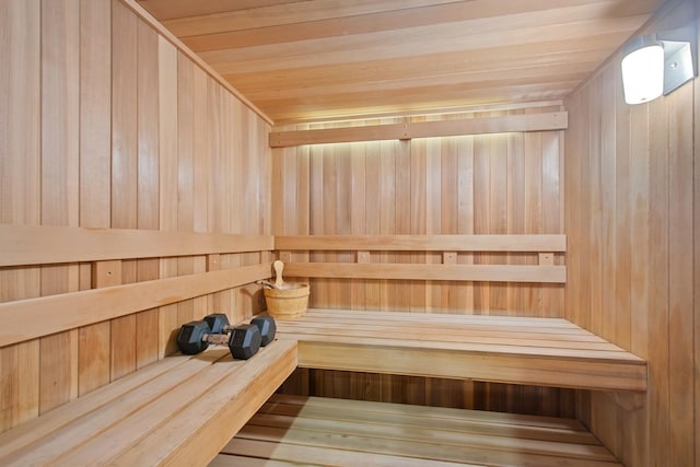 view of sauna