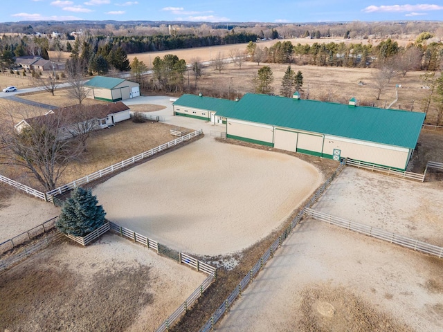 bird's eye view featuring a rural view