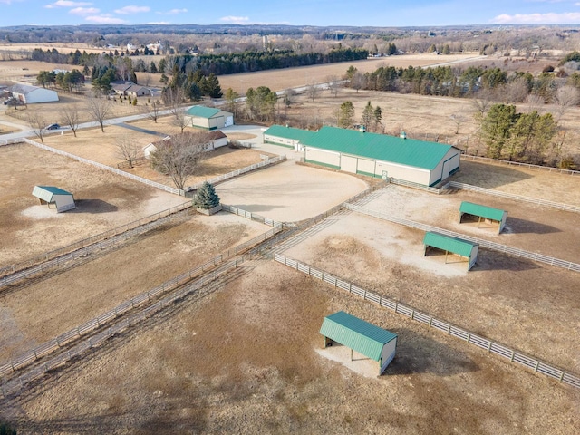 drone / aerial view featuring a rural view