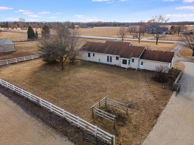 bird's eye view featuring a rural view