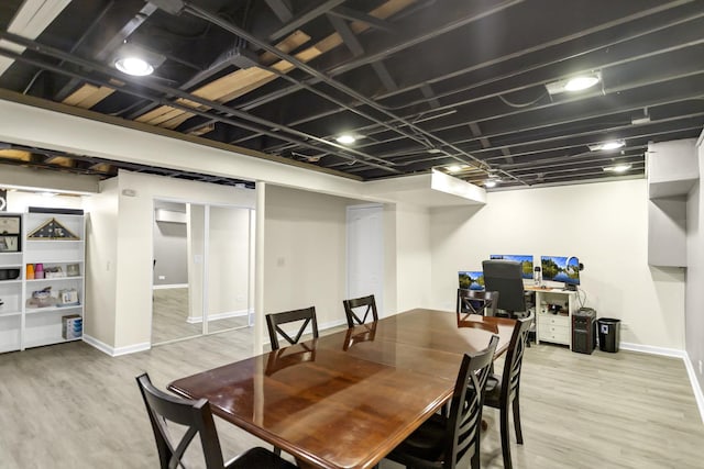 dining room featuring light hardwood / wood-style flooring