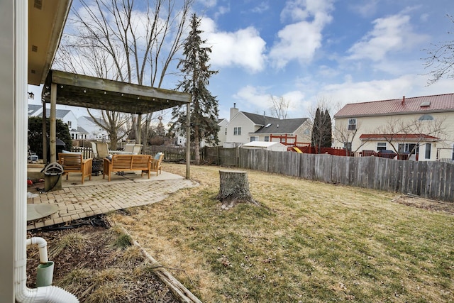 view of yard with outdoor lounge area and a patio area