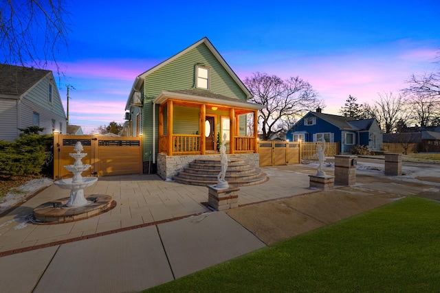 bungalow-style house with covered porch