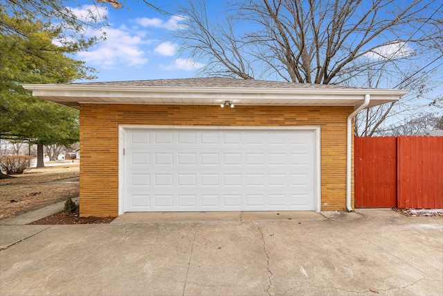 view of garage