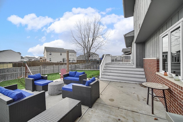 view of patio / terrace featuring an outdoor hangout area