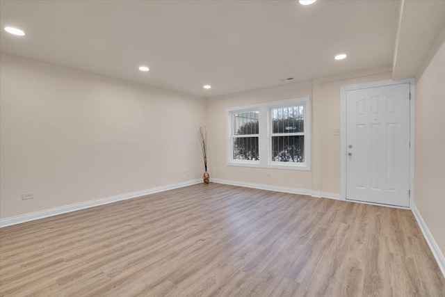 empty room featuring light hardwood / wood-style floors