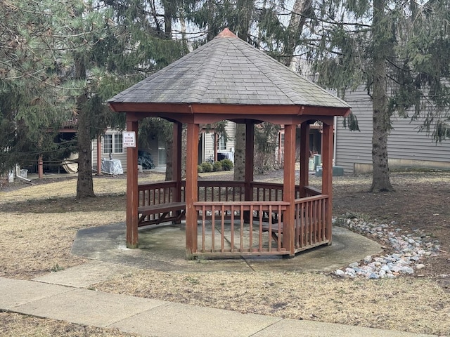 view of community featuring a gazebo