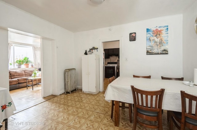 dining room featuring radiator heating unit