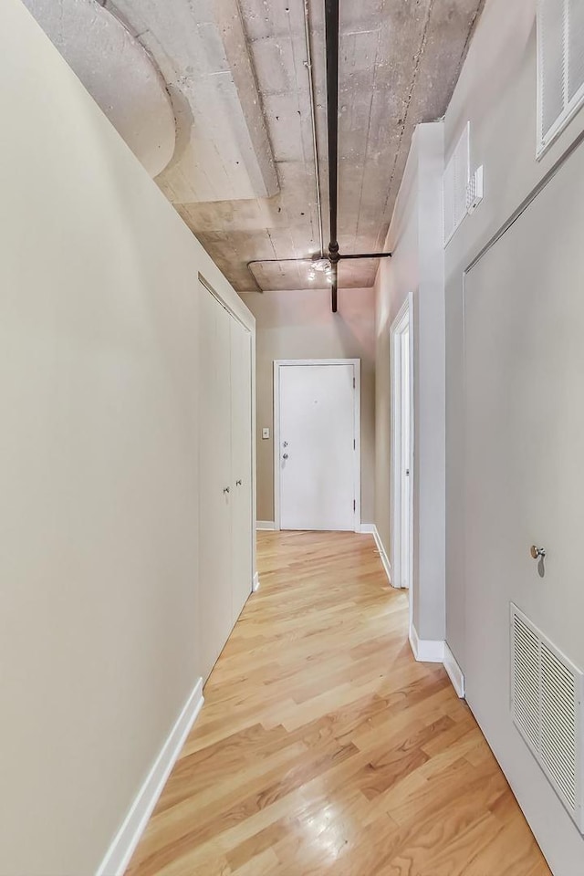 hall featuring light hardwood / wood-style flooring