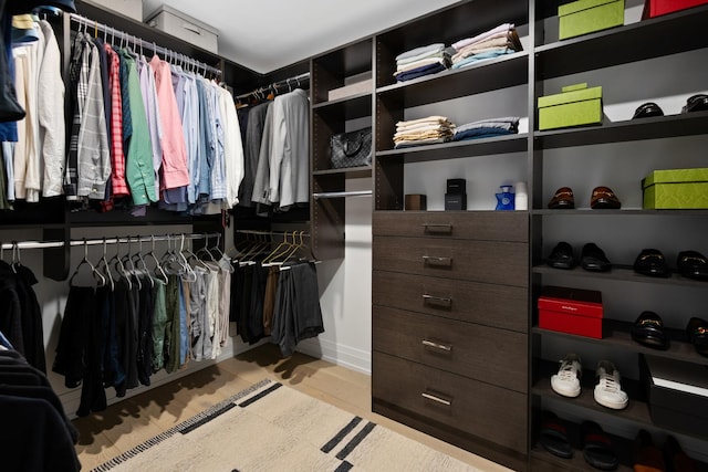 view of walk in closet