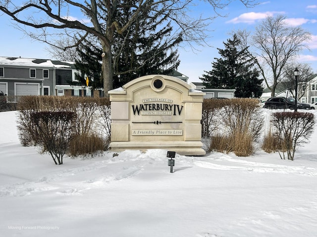 view of community sign