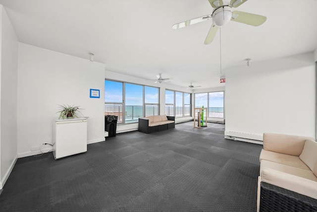 lobby featuring a water view