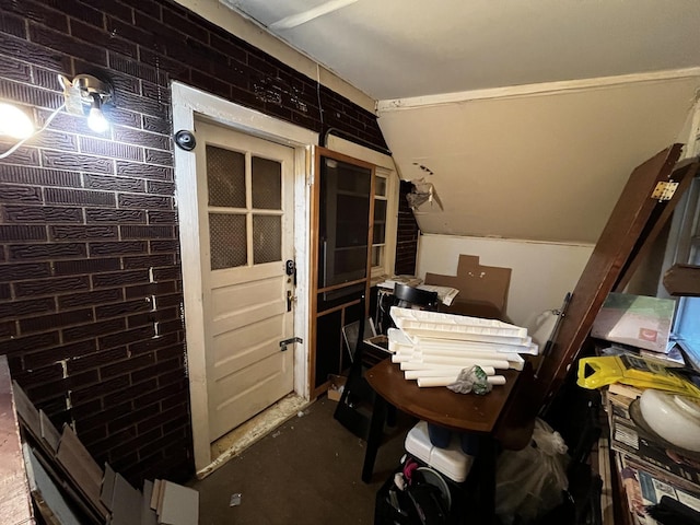 interior space with lofted ceiling