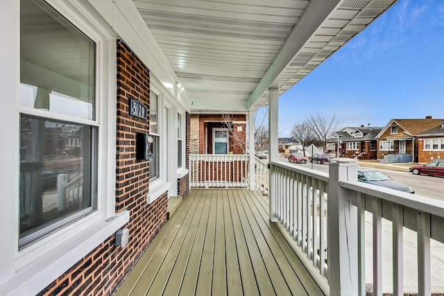 deck with covered porch