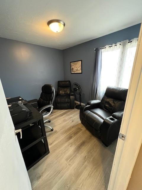 office featuring hardwood / wood-style flooring