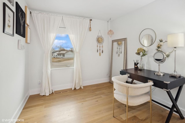 office featuring hardwood / wood-style flooring