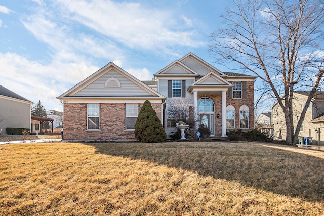 view of front property with a front lawn