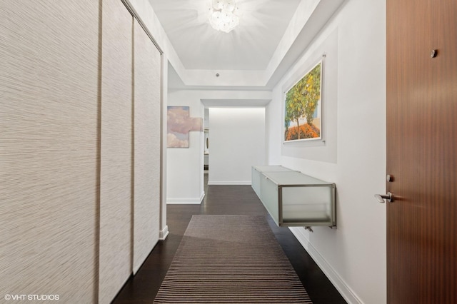130 N Garland Ct Unit 4101, Chicago, IL 60602 - corridor with baseboards and dark wood-style floors
