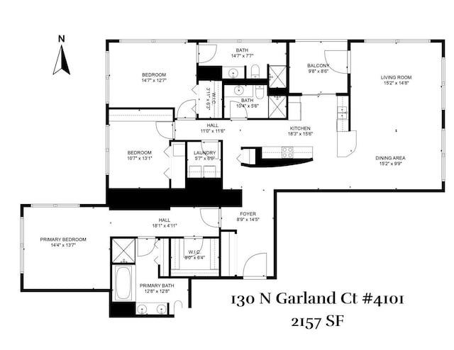 130 N Garland Ct Unit 4101, Chicago, IL 60602 - floor plan