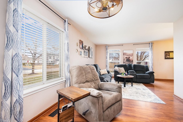 living room featuring hardwood / wood-style floors