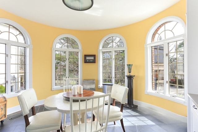 dining room with a wealth of natural light