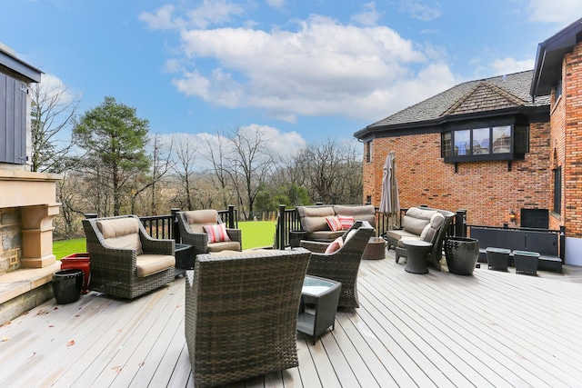 deck featuring an outdoor hangout area