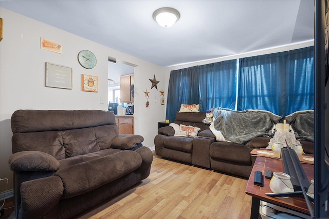 living room featuring hardwood / wood-style floors