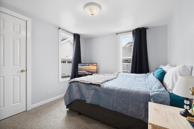 bedroom with carpet