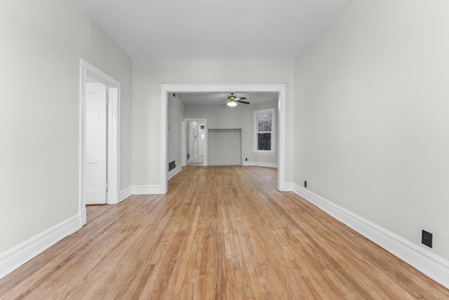 unfurnished living room featuring light hardwood / wood-style floors