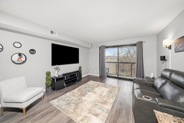 living room featuring hardwood / wood-style flooring