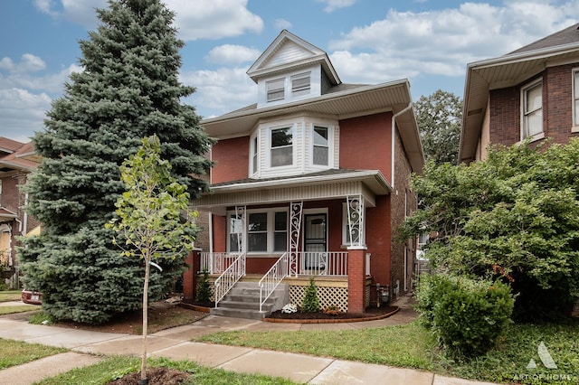 view of front of property with a porch