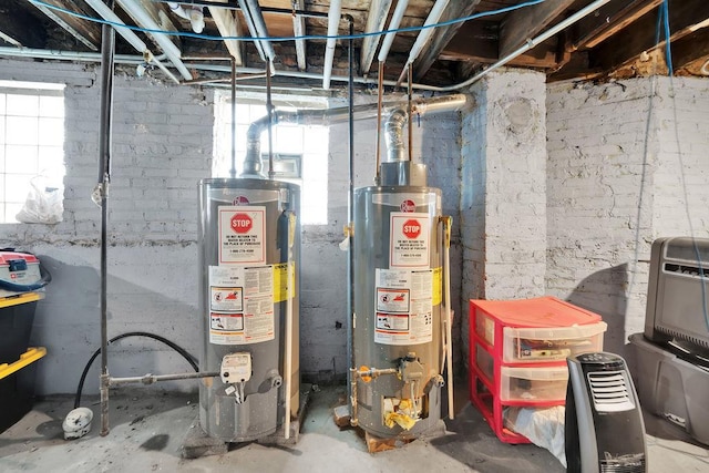 utility room with water heater