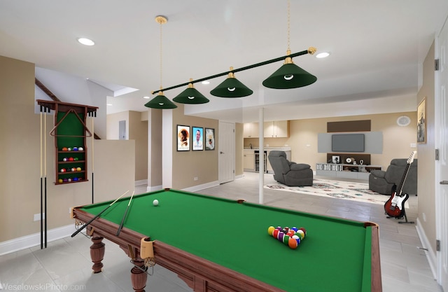 game room with billiards