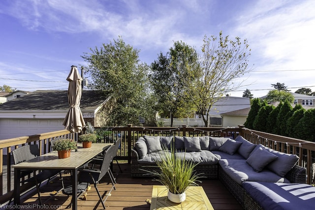 deck with outdoor lounge area