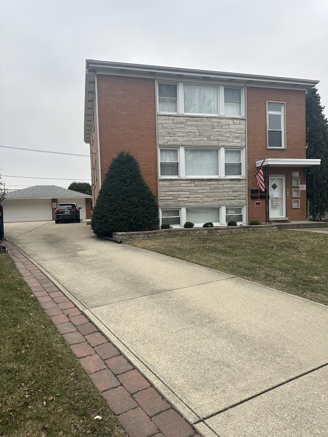 view of home's exterior with a lawn