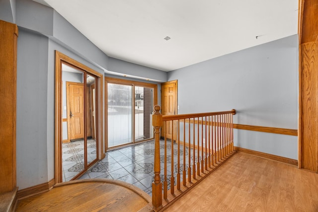 hallway featuring light wood-type flooring