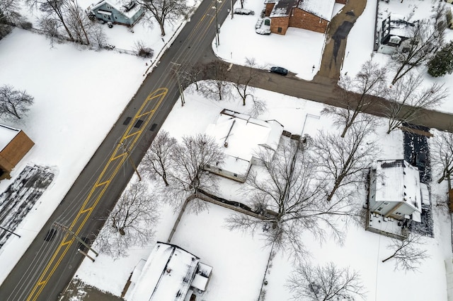 view of snowy aerial view