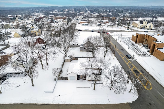 view of snowy aerial view