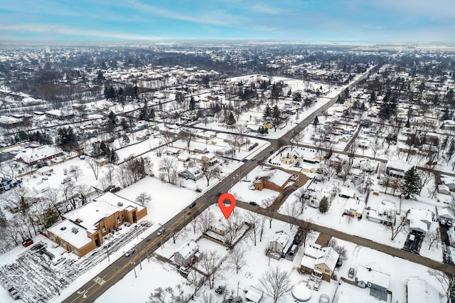 view of snowy aerial view