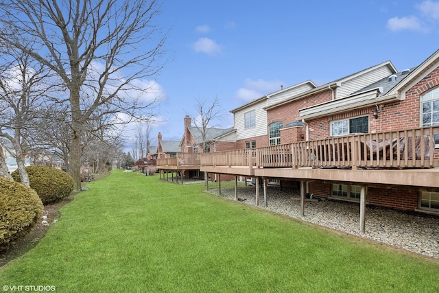 view of yard featuring a deck