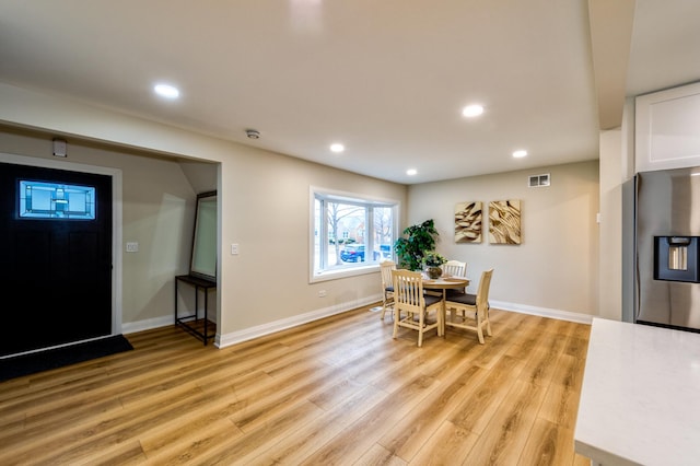 dining area featuring light hardwood / wood-style flooring