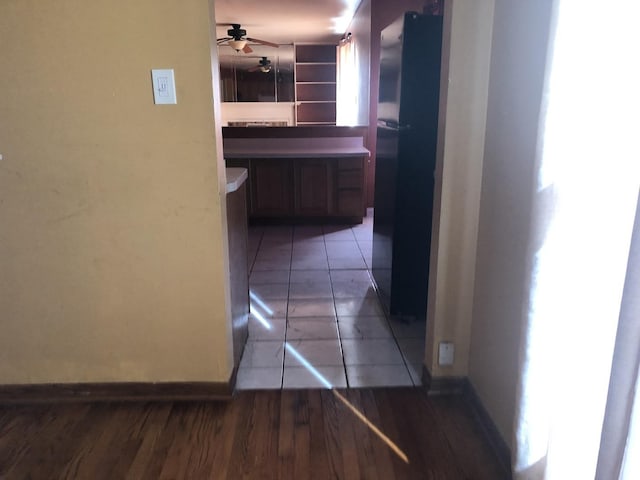 hall featuring light hardwood / wood-style flooring